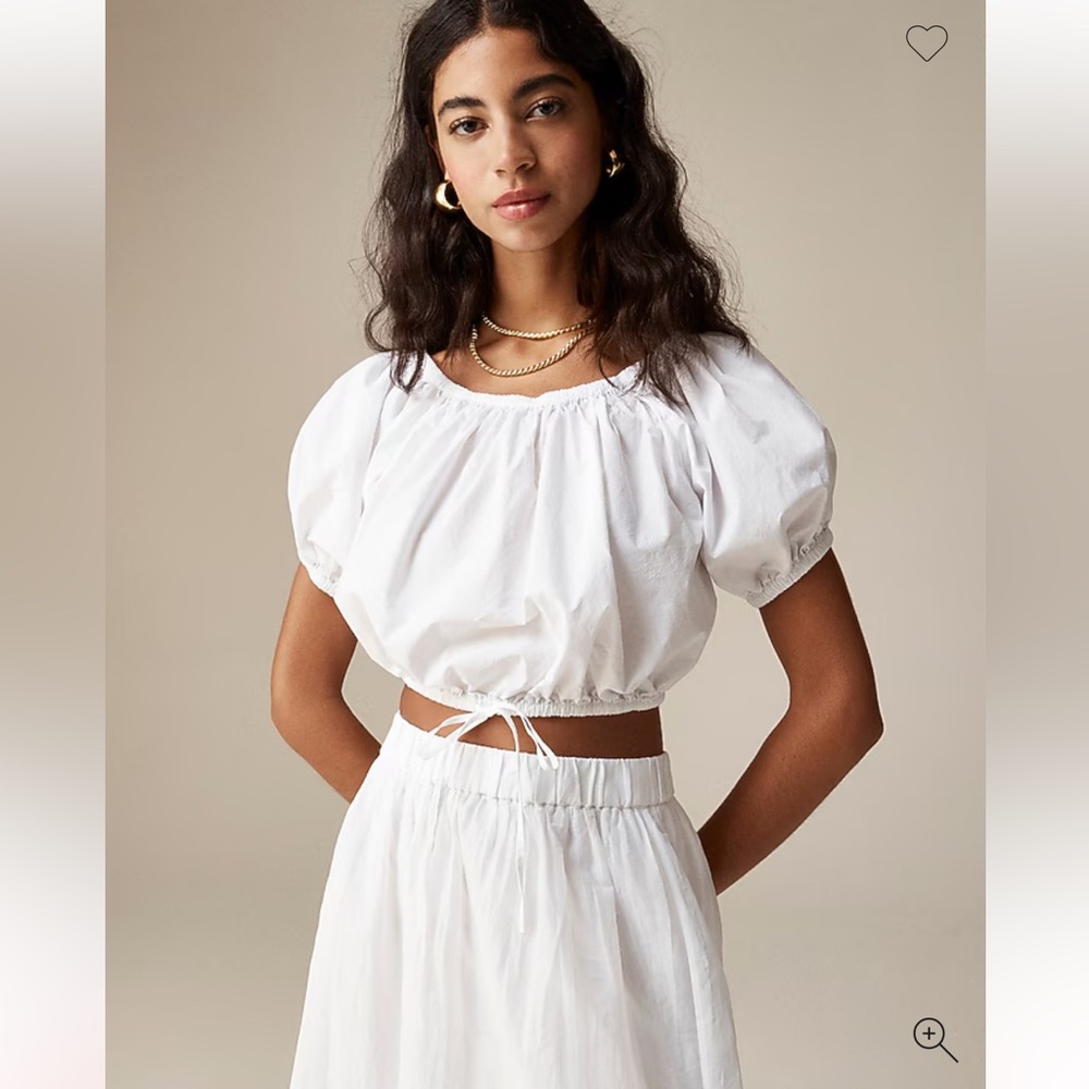 Cinched Waist Poplin Crop Top